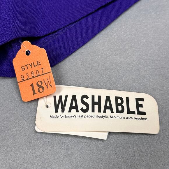 Vintage Karis Korner Blazer Womens 18W Purple Short Sleeve V Neck Button up Top - Picture 6 of 10